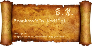 Brankován Noémi névjegykártya